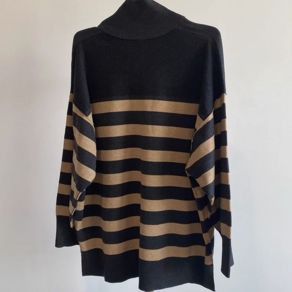 Free People Black and Tan Striped Sweater - Picture 2 of 2
